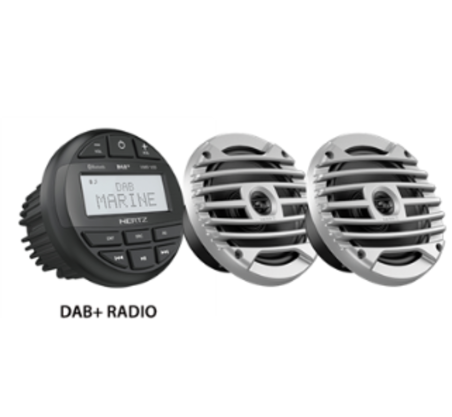 Hertz HMR 10D SET - DMR DAB+ Radio + 2 speakers Zwart