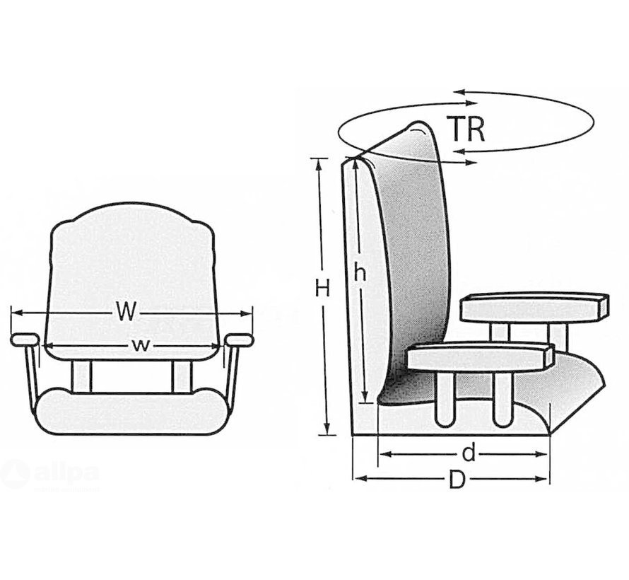 Stuurstoel model Race Pro Flip-Up