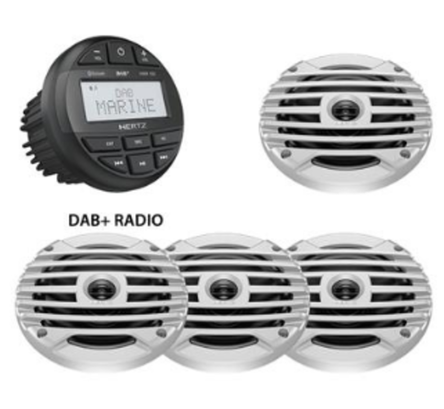 Hertz HMR 10D SET - DMR DAB+ Radio + 4 speakers