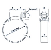 SST Slangenklem rvs 8-12 mm bandbreedte 9 mm