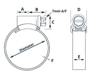 SST Slangenklem rvs 8-12 mm bandbreedte 9 mm