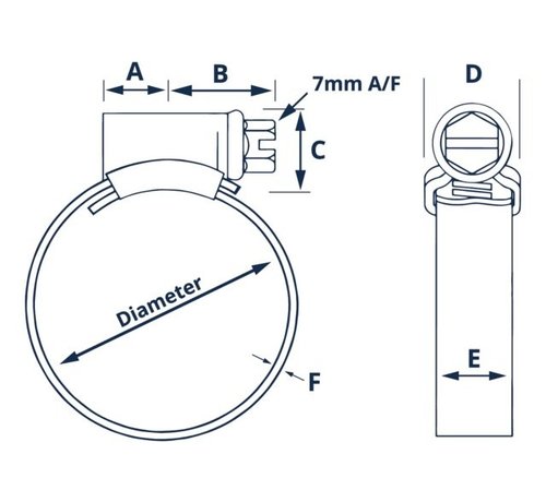 SST Slangenklem rvs 8-12 mm bandbreedte 9 mm