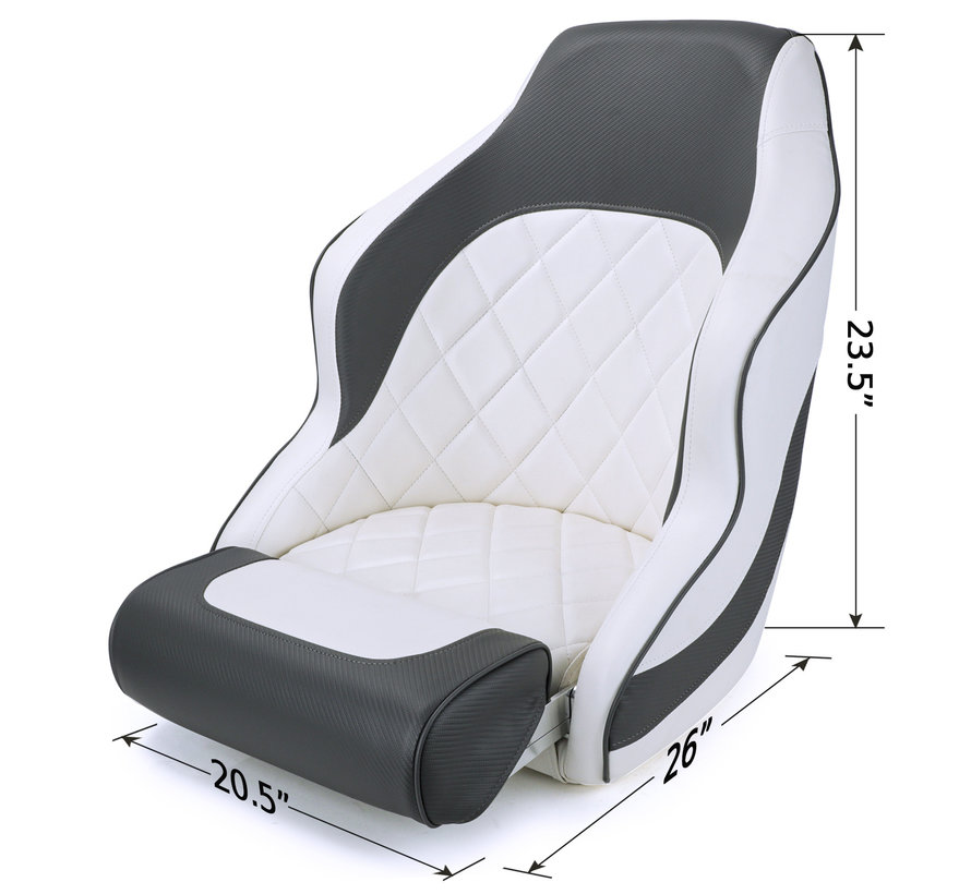 Bootstoel Sport Flip Up Boat Seat White/Charcoal