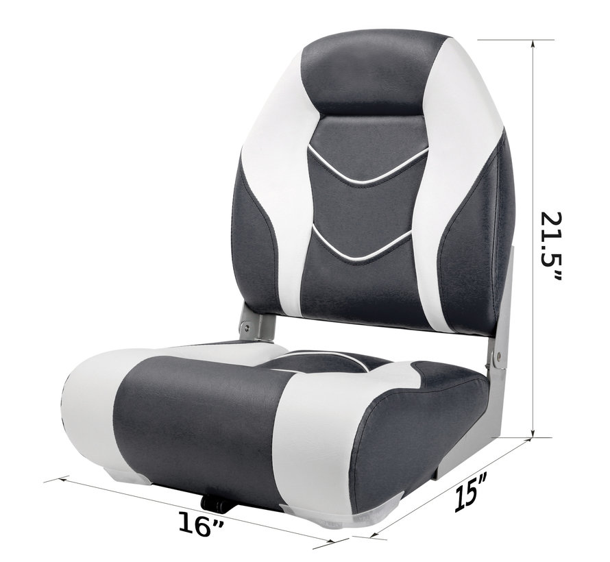 TM Bootstoel / Klapstoel High Back | wit / antraciet