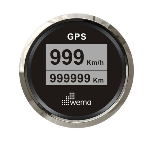 Wema Silver serie GPS speedometer digitaal 52mm zwart