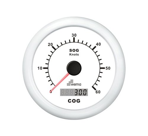 Wema GPS speedometer 0-6 0kn wit incl. antenne