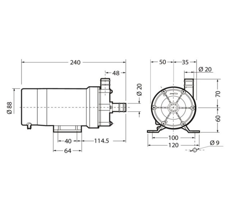 Velair Waterpomp centrifugaal 35l  230V