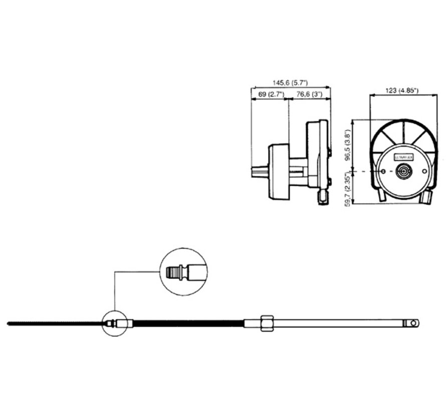 M58 stuurkabel 2.14 m