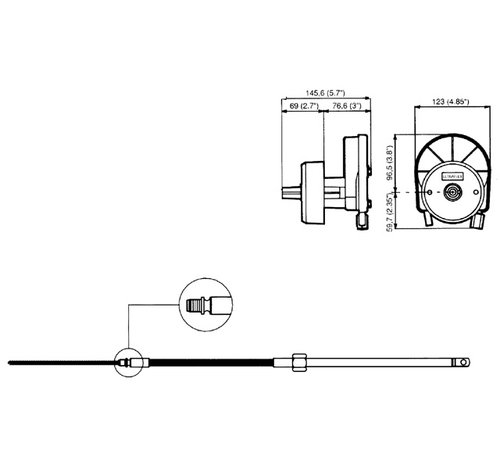 Ultraflex M58 stuurkabel 2.75 m