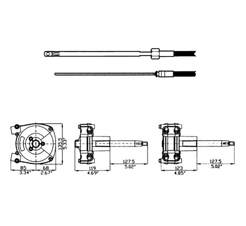 Ultraflex M66 stuurkabel 2.14 m