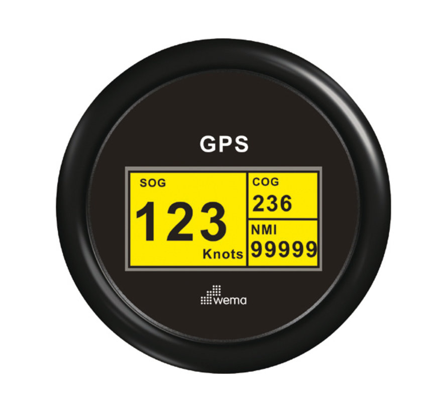 GPS speedometer digitaal zwart of wit ,  Wema