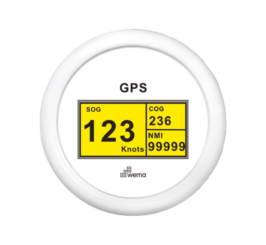 GPS speedometer digitaal zwart of wit ,  Wema