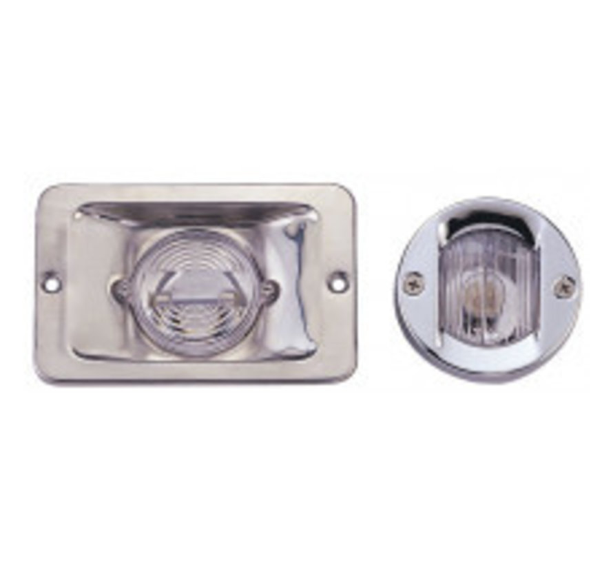 Allpa LED-Heklicht, rond, 8-30V / 1W, 135Graden, LED 1x 1W, RVS huis met heldere lens