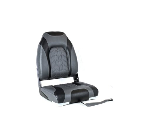 Titan Marine Bootstoel High Back Folding Boat Seat Black/Charcoal