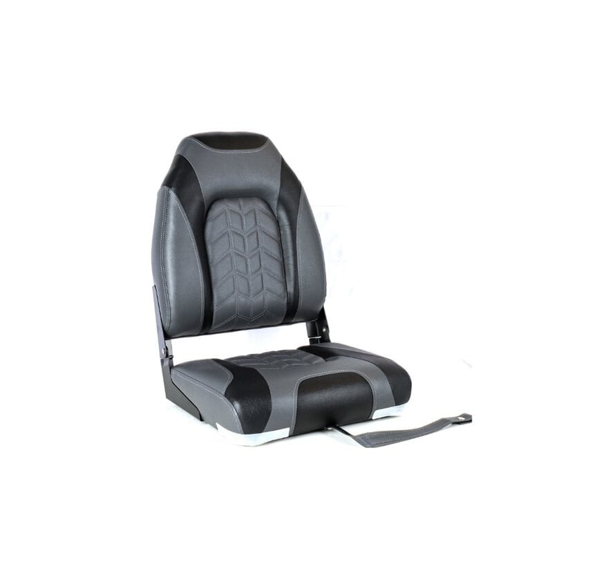 TM Bootstoel High Back Folding Boat Seat | Black/Charcoal