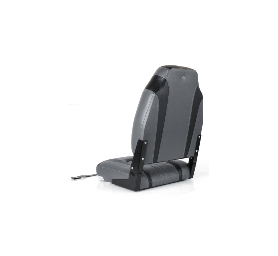 Bootstoel High Back Folding Boat Seat Black/Charcoal