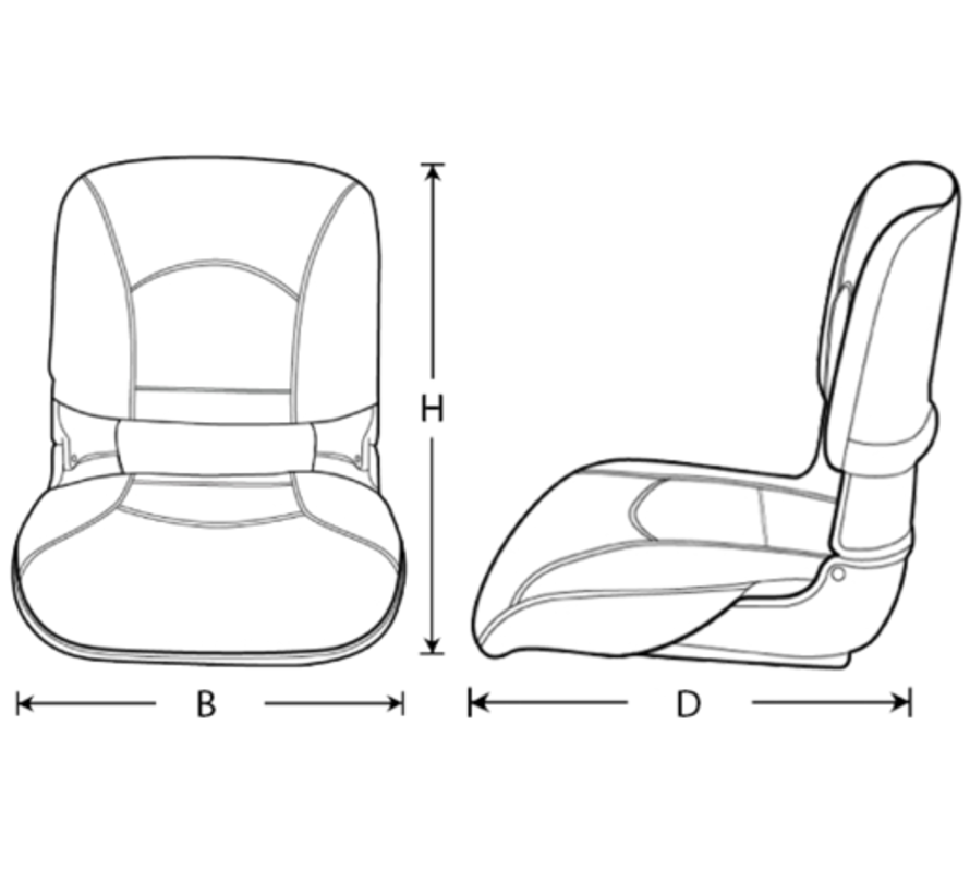 Hollex Bootstoel Black Star klapstoel wit / zwart met bies
