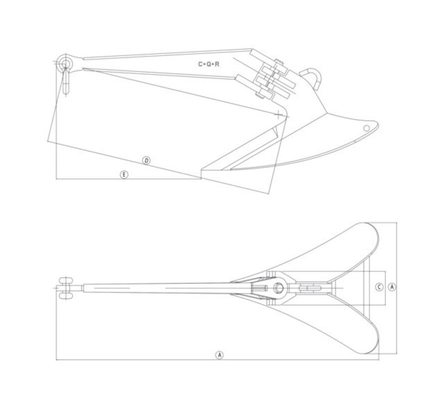 CQR® Anchor New Style Galv 27KG/60LBS