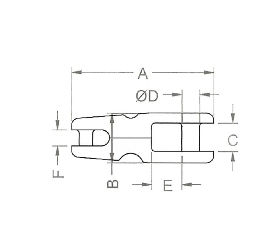 Ankerkettingverbinder rvs 12-14mm