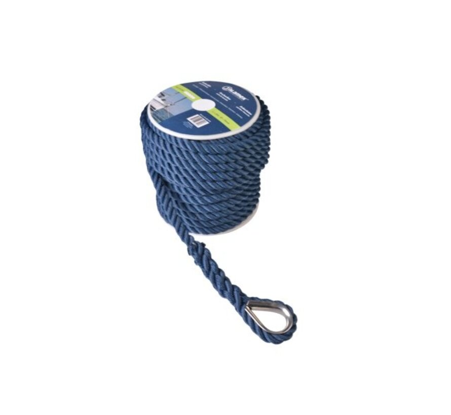 Ankerlijn Polyester 12mm 30meter Navy Donkerblauw