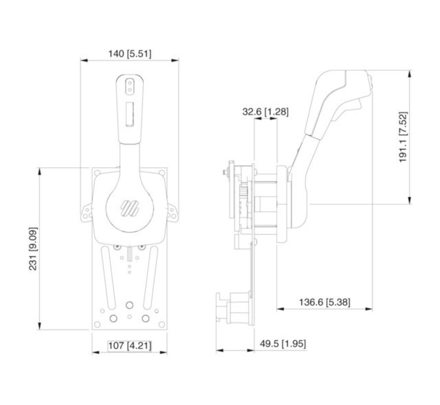 Model B310B chroom met zwarte handgreep