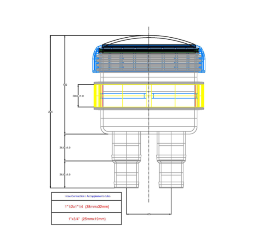 Allpa Koelwaterfilter (Wierpot) Ø19-25mm Quick Fit, met wandhouder en doorzichtig deksel 150l/min