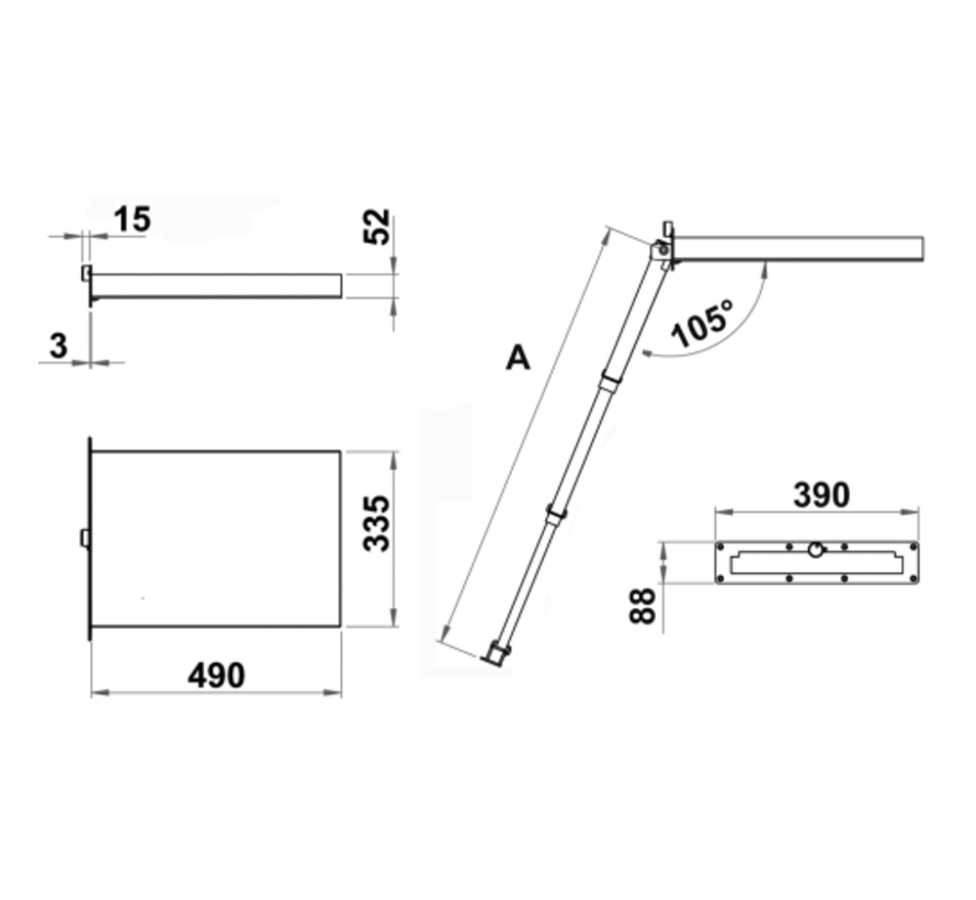 Telescopische zwemtrap model Eccentrica in cassette 4 treeds
