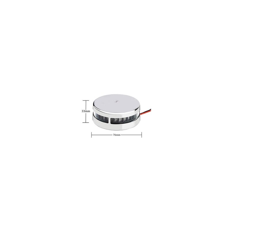 Bicolor navigatieverlichting RVS opbouw rond