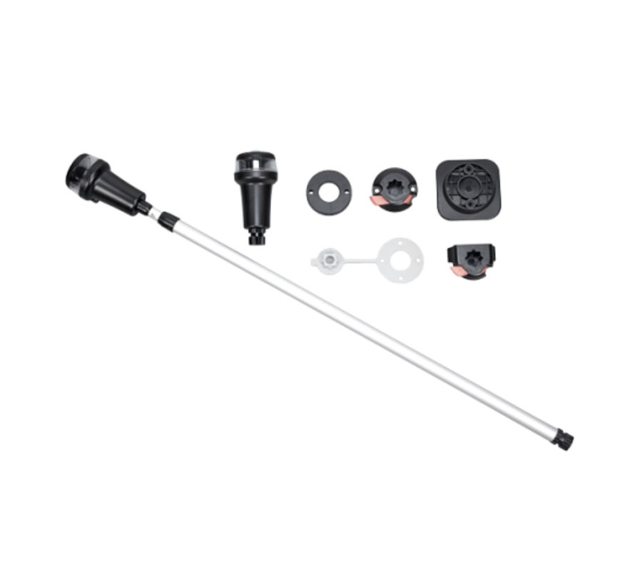 Allpa draagbare LED Navigatie staaflantaarn set met telescopische buis L=790-1358mm met Adapter Set