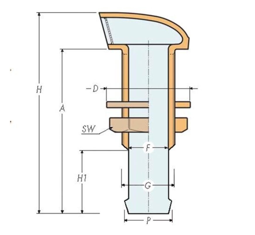 Hollex ontluchtingsnippel recht tbv ø13 tank ontluchter