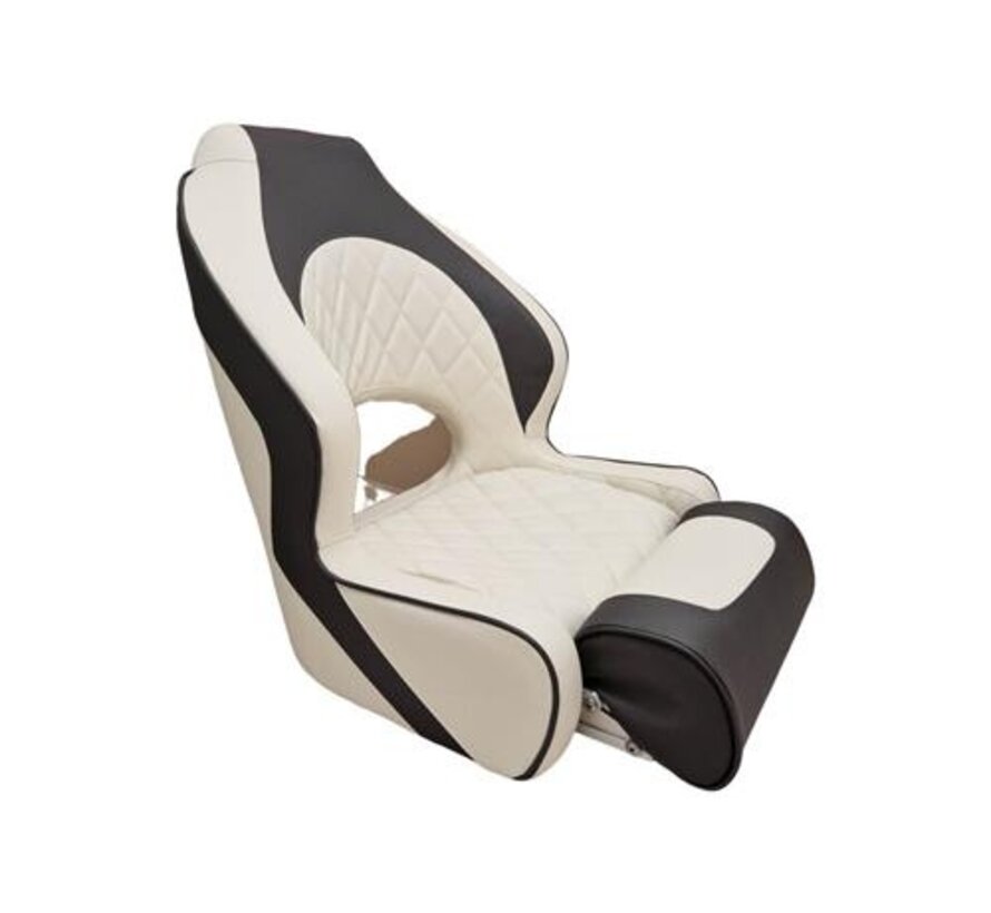 Hollex Stuurstoel Diamond Moon Flip-Up bootstoel wit / antraciet
