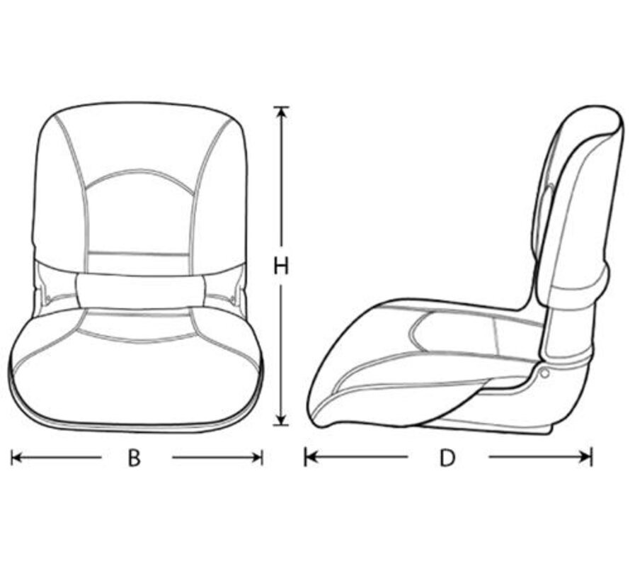 Hollex Stuurstoel Diamond Moon Flip-Up bootstoel wit / antraciet