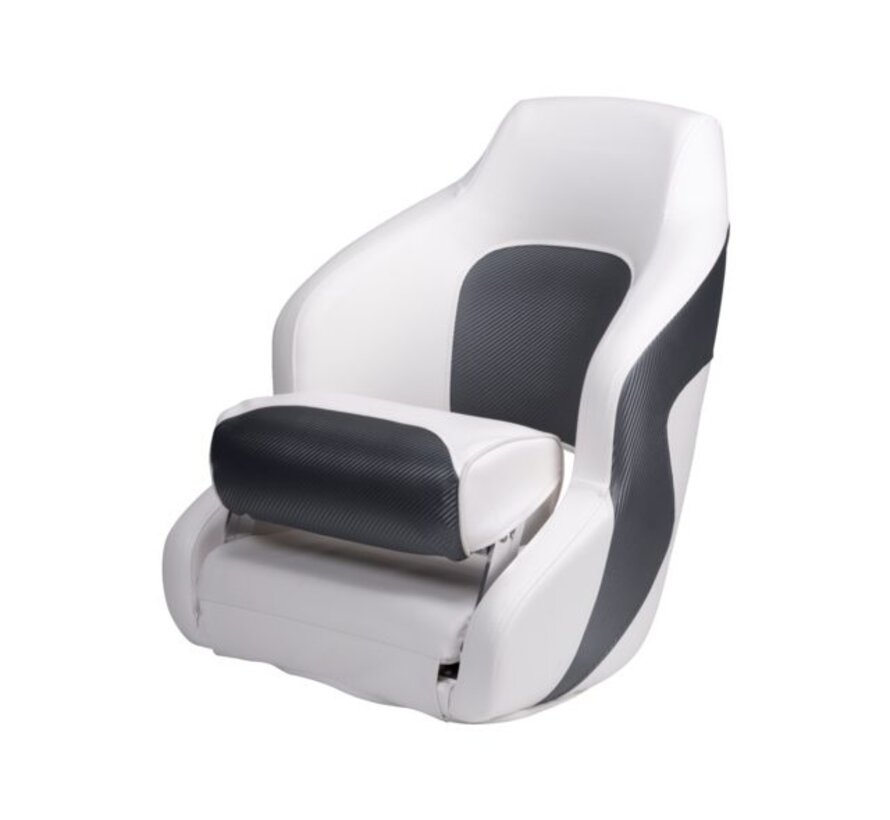 Talamex Bootstoel Captain Deluxe Duo Flip Up grijs / wit