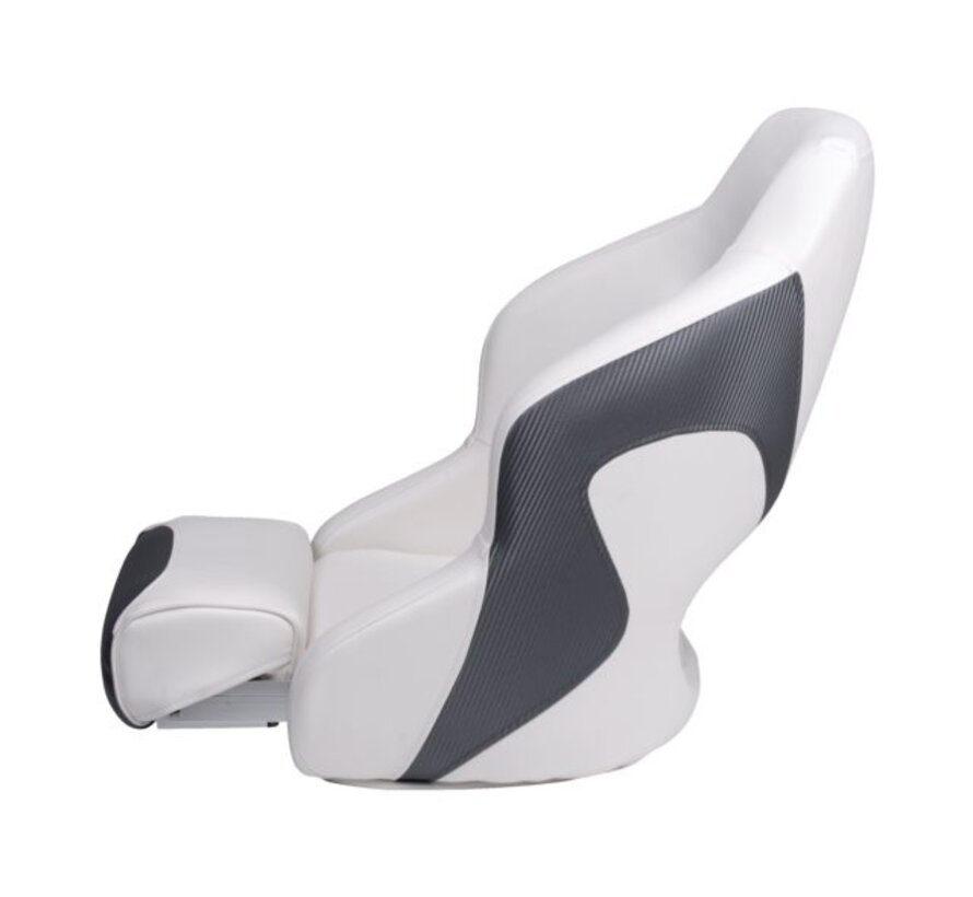 Talamex Bootstoel Captain Deluxe Duo Flip Up grijs / wit