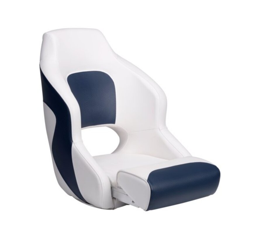 Talamex Bootstoel Captain Deluxe Duo Flip Up marine blauw / wit
