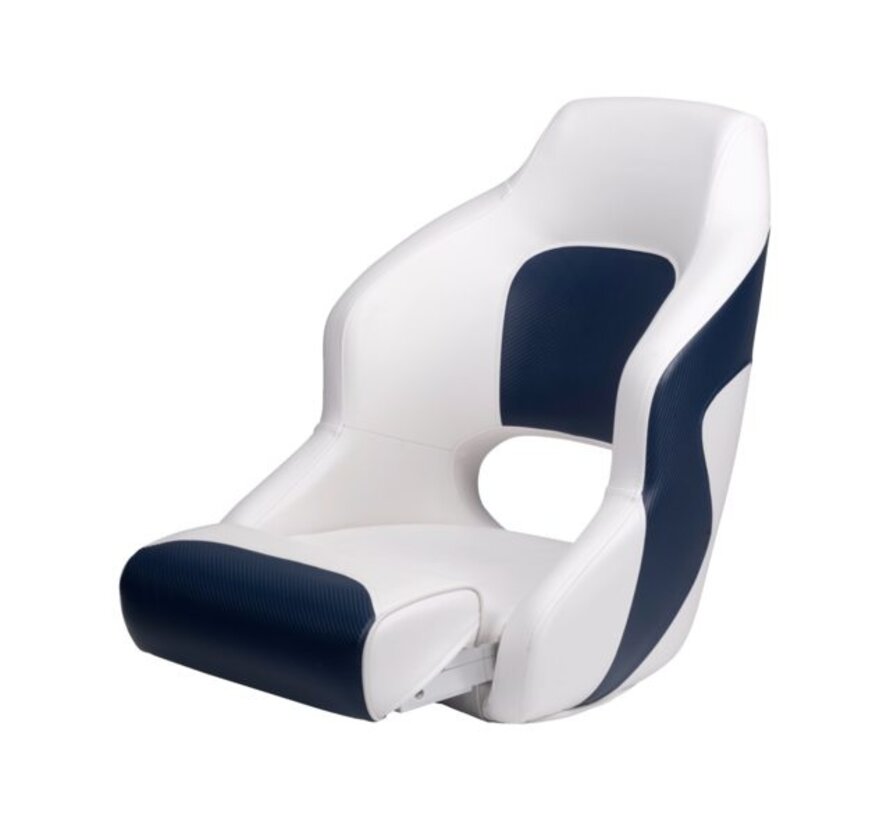 Talamex Bootstoel Captain Deluxe Duo Flip Up marine blauw / wit