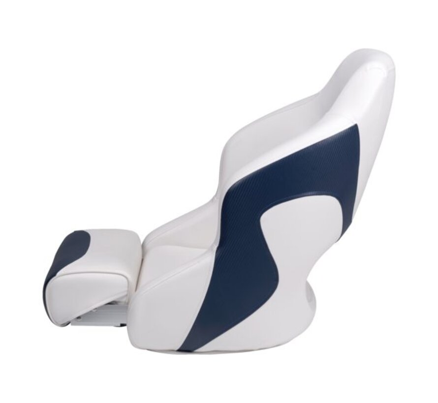 Talamex Bootstoel Captain Deluxe Duo Flip Up marine blauw / wit