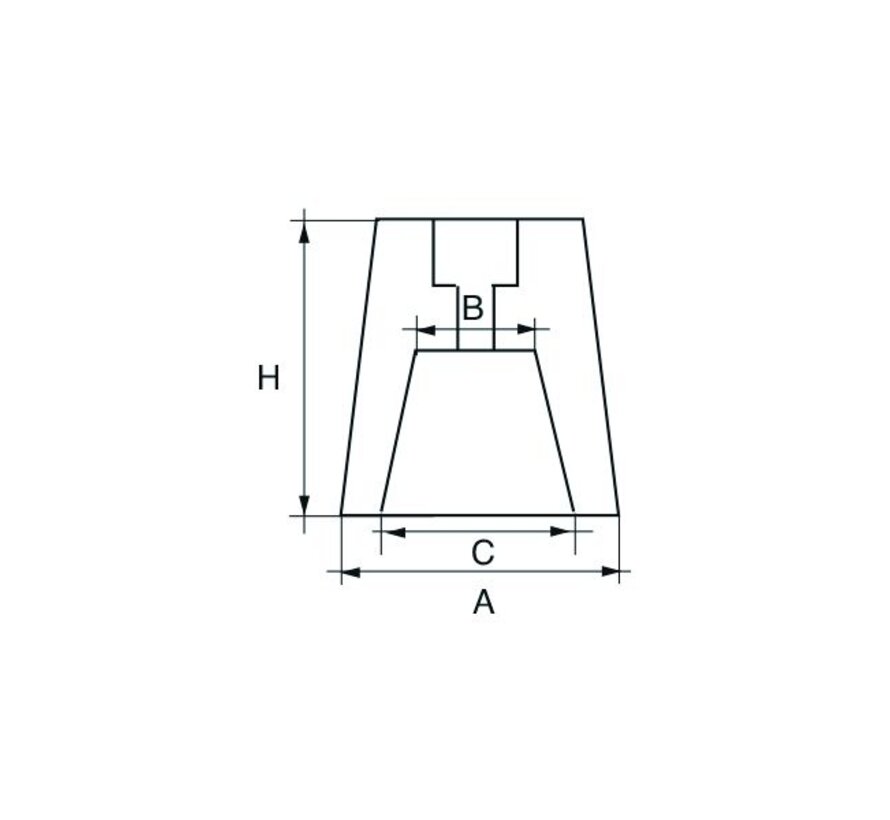 Talamex Schroefas anode Zink conisch