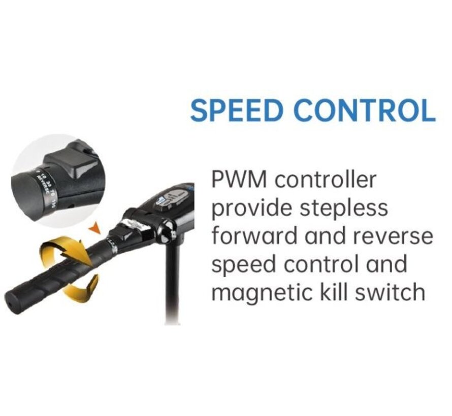 Haswing Protruar Genius 12V Elektromotor - Traploos Regelbaar & Selecteerbaar 30 / 40 / 55 lbs Stuwkracht