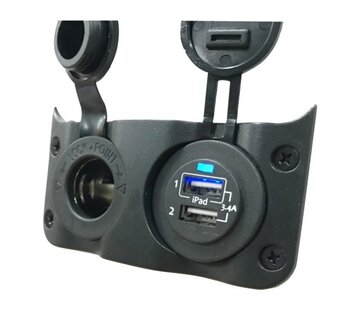 Talamex Schakelpaneel Wave add-on paneel 12V & dubbel USB stopcontact