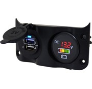 Talamex Schakelpaneel Wave add-on paneel dubbel USB & Volt / Accu indicator