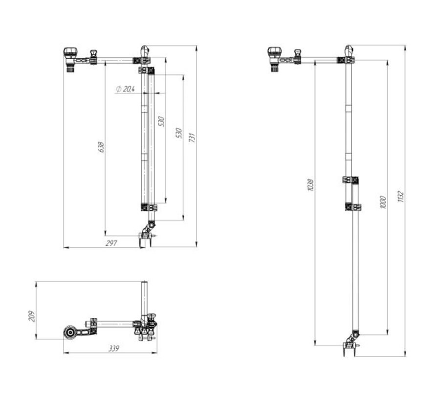 Borika universele transducer steun kit met houder