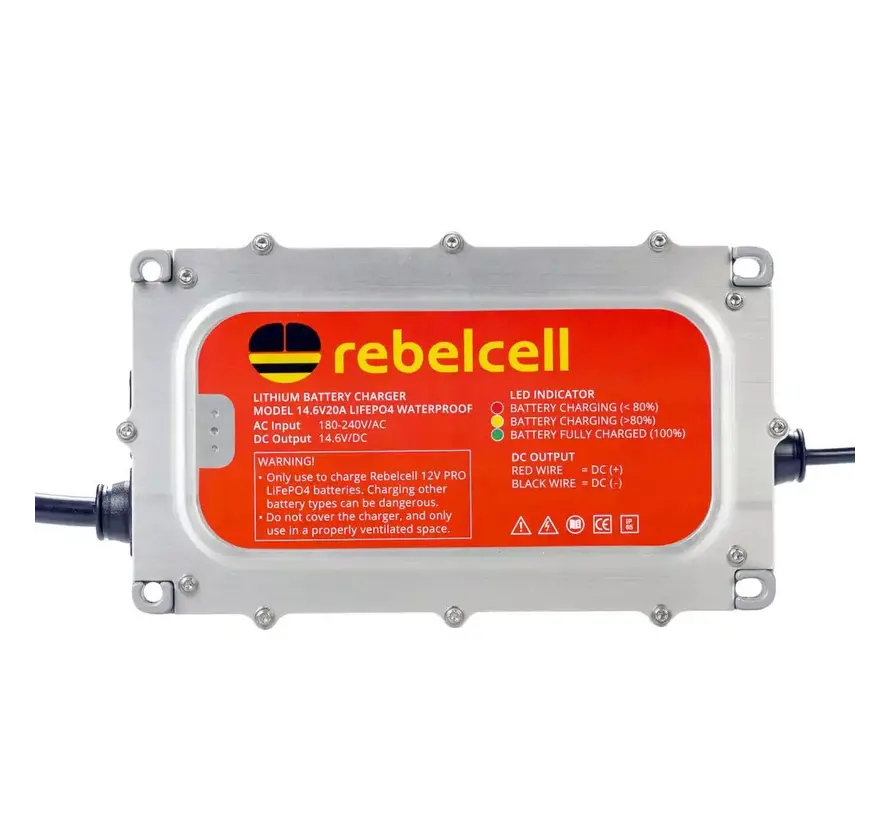 Rebelcell LiFePO4 Acculader Waterdicht (IP65) 14.6V