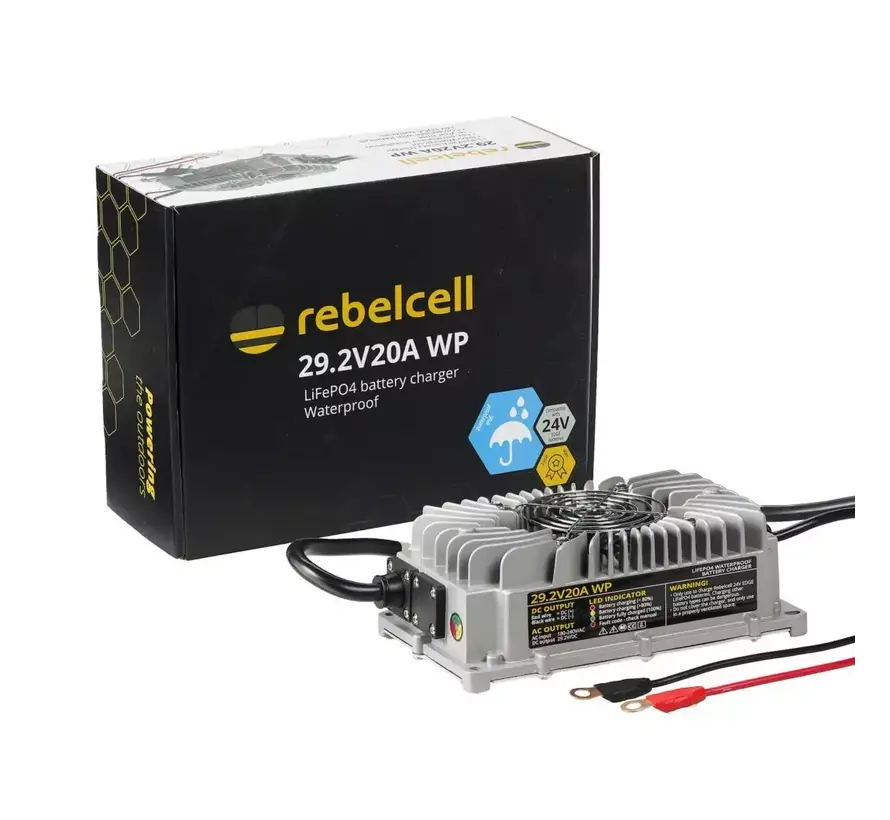 Rebelcell LiFePO4 Acculader 29.2V 20A Waterdicht (IP65)