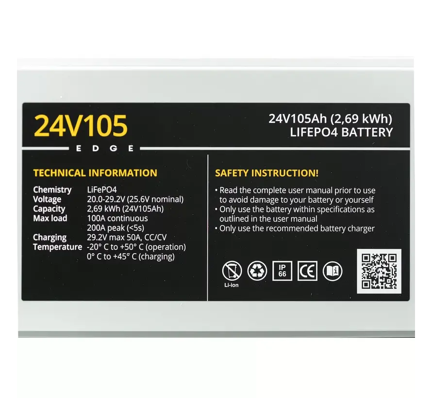 Rebelcell EDGE LiFePO4 Accu 24V 105Ah