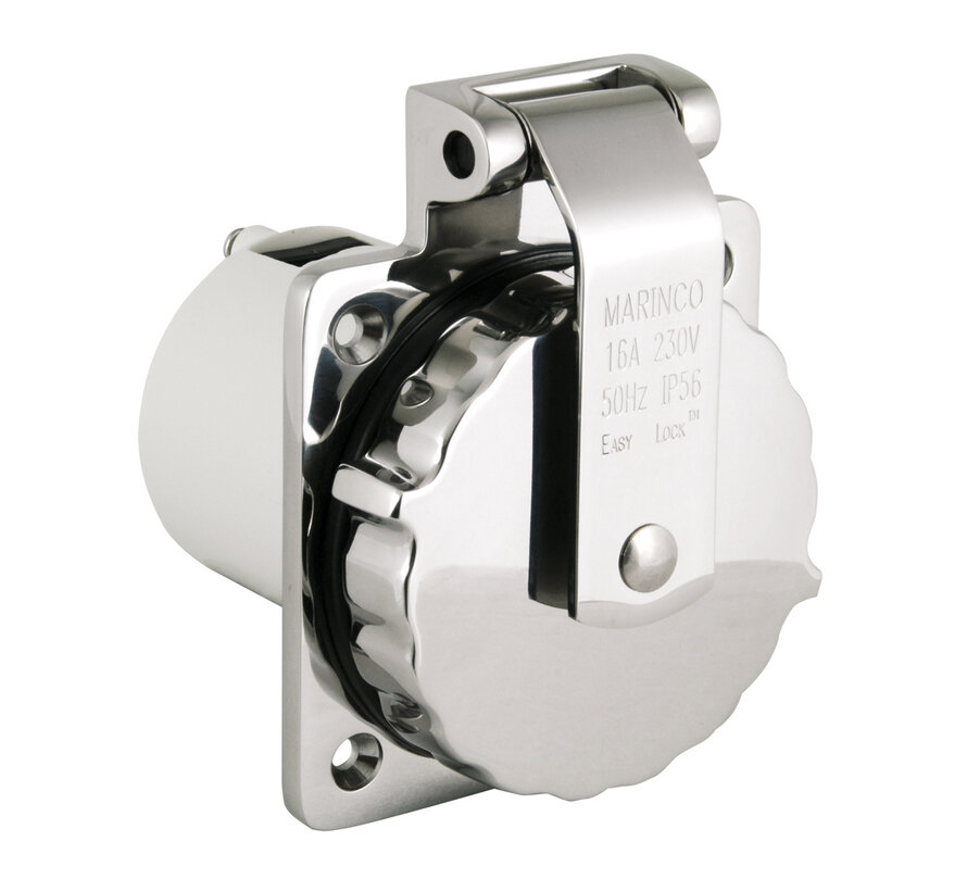 Marinco Inbouw Walstroomstopcontact RVS 16A