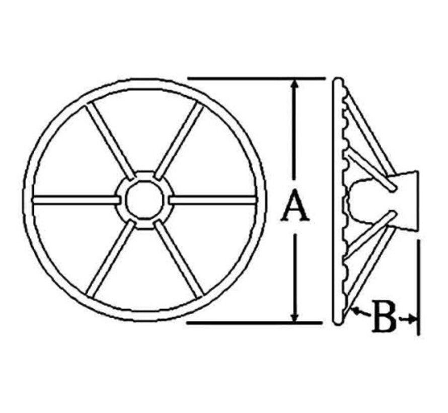 Allpa 6-Spaaks stuurwiel Leader Prestige RVS met mahoniehouten rand