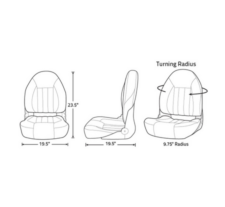 TM Bootstoel / Klapstoel Probax High Back Zwart / Grijs