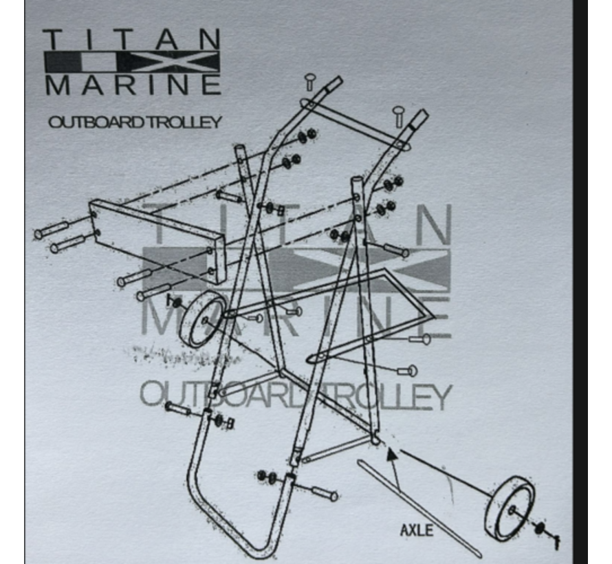 Buitenboormotor Trolley Large 60 kg PU banden