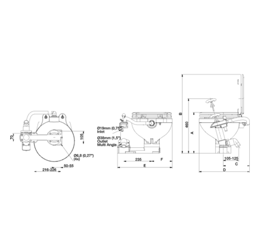 Johnson Comfort Handpomp Toilet